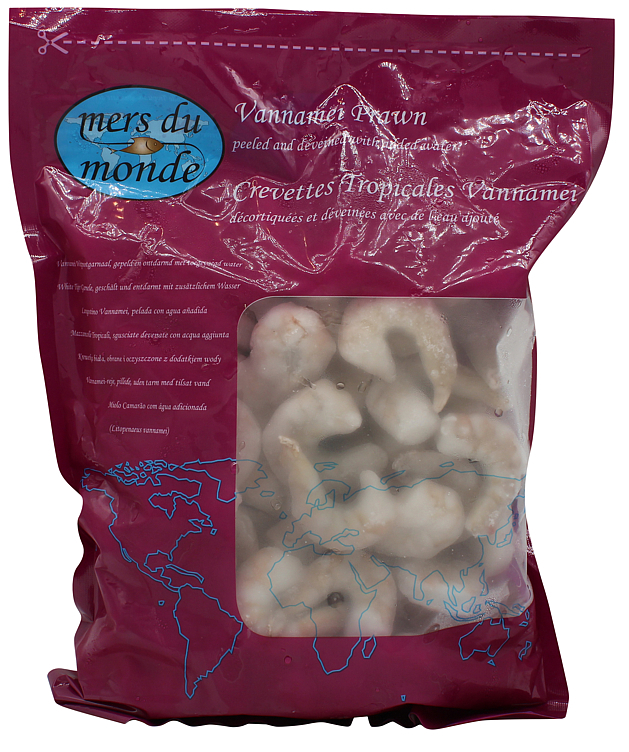 Scampi 31/40 renset iqf 20% glassering, vannamei  1kg
